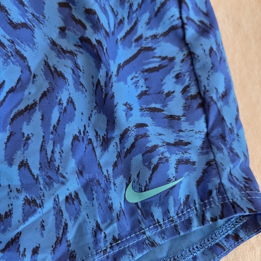 Nike Kids Small Blue Dri-Fit Training Shorts FQ4527-435 Abstract Print Pull On - Picture 2 of 10